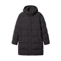 卡宾男装 90鸭绒长款羽绒大衣2024秋冬格子肌理宽松羽绒服H 煤黑色01 XL /180/52