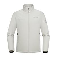 诺诗兰【雁荡】秋冬男女杜邦三防软壳衣徒步户外登山夹克风雪外套 杏米白色-立领05E 170