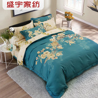 盛宇 家纺床上用品60支贡缎纯棉磨毛四件套被套床单1.5m1.8米即墨K