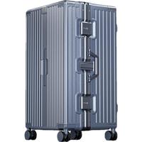 WEOBGR SABRE瑞士军刀行李箱32大容量铝框男耐用结实多功能拉杆出国旅行箱28寸 轻奢灰(升级多功能款+杯架+挂钩) 28寸(可托运-适合10-20天）