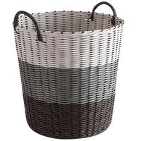 维简（Vilscijon）大容量可折叠仿藤脏衣篮 脏衣服收纳筐收纳篮 脏衣篮灰色加大号 【2~3人适用】仿藤41*32*38cm