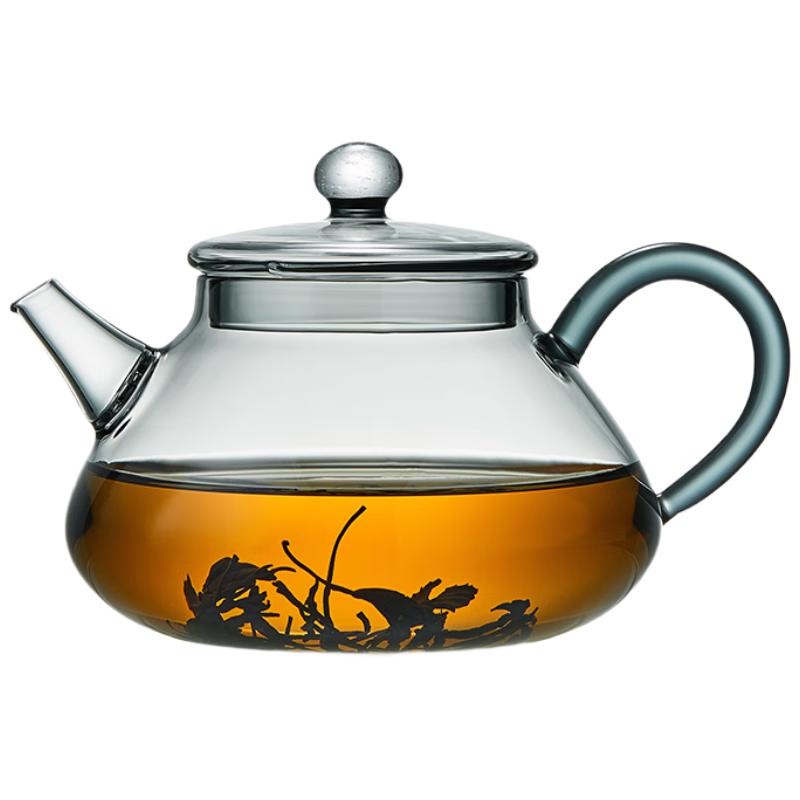 美斯尼 功夫玻璃茶壶泡茶器耐热烟灰色玻璃泡茶壶功夫茶具