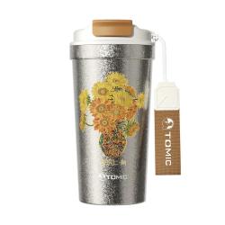特美刻 纯钛材质 纯钛咖啡杯  朱炳仁铜联名 向日葵 501-600ml