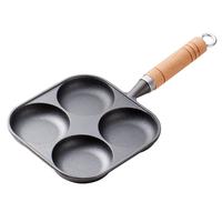 拜杰煎蛋锅煎蛋四孔铸铁平底不粘锅早餐蛋堡牛排汉堡煎饼煎鸡蛋锅 【好用不粘】铸铁四孔煎蛋锅17cm JD五星好物