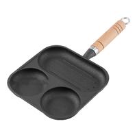 拜杰煎蛋锅煎蛋四孔铸铁平底不粘锅早餐蛋堡牛排汉堡煎饼煎鸡蛋锅 【一锅多用】铸铁三合一煎锅18cm JD五星好物