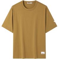 七匹狼【透气耐磨】短袖T恤夏季男圆领纯棉休闲上衣男 702(深杏色) 180/100A