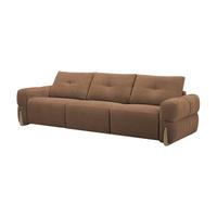 乐至宝 LAZBOY 奶油风布艺原木功能沙发双电动GN.667云魔方棕 焦糖棕