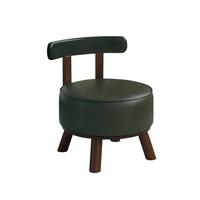 喻品小凳子家用实木软包脚凳换鞋凳沙发凳旋转矮凳 不旋转软包凳绿面HK5158