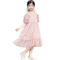 女童碎花公主裙2025夏季女孩洋气时尚甜美薄款透气连衣裙