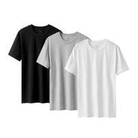 移动端、京东百亿补贴：京舒棉 男士短袖T恤三件装 白+灰+黑 XXXL 混色 3XL