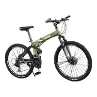 Jeep吉普自行车折叠山地男女24寸27速双减震公路单车战神-苍岭绿 战神-辐条轮-苍岭绿
