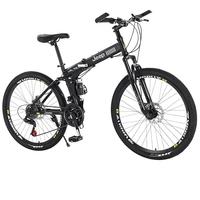 Jeep吉普自行车折叠山地男女24寸27速双减震公路单车战神-骑士黑 战神-辐条轮-骑士黑