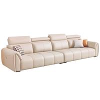 费杰罗 真皮沙发客厅2025意式轻奢可调节头枕功能皮艺沙发3332#1.8m 海绵款