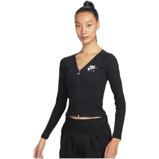 耐克 NIKE女子长袖拉链开襟上衣鱼骨衣运动瑜伽双拉链收腰修身针织衫
