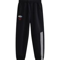 迪士尼（DISNEY）男童针织加绒长裤儿童中大童帅气运动裤子24冬DB431ME34黑120