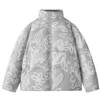 卡宾男装 90鸭绒羽绒服2024秋冬花卉满印宽松外套保暖潮流H 浅灰色16 S /165/46