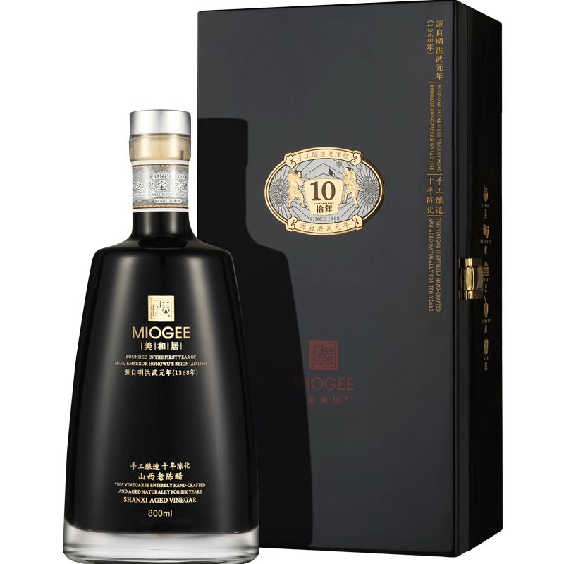 美和居-直接喝的醋 十年陈酿山西老陈醋五谷酿造礼盒装800mL 十年陈酿 800mL