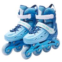 移动端、京东百亿补贴：361° 儿童轮滑鞋男童女童初学者溜冰鞋直排轮旱冰鞋八轮全闪 蓝色 M码