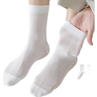 猫人【100%纯棉网眼透气】男士袜子男春夏吸汗防臭7A级抑菌中筒袜6双