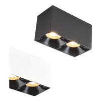 三雄极光 LED明装射灯斗胆灯COB防眩格栅灯走廊客厅吸顶式天花灯 12W 暖白光 24度 白色 2头