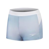 speedo泳衣女分体式游泳衣逐浪系列长袖防晒抗氯速干休闲训练沙滩泡温泉 白色/蓝色（短裤） M