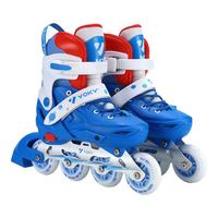 VOKY轮滑鞋儿童溜冰鞋女童滑轮鞋成人轮滑鞋男【中小学轮滑课程必备】 深蓝色【极光闪轮】硬壳防撞 S (日常尺码27-32）