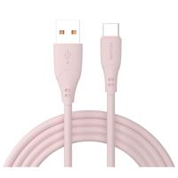 飞利浦(PHILIPS)数据线快充3A/6A大电流Type-C闪充线适用安卓手机平板电脑车载 亲肤线【A转C】樱花粉1米快充