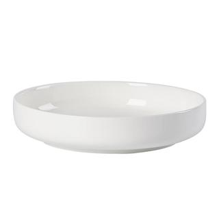 千夜盘子家用碗盘餐具简约纯白菜盘大容量饭盘深盘汤盘圆盘草帽盘 【加深】8英寸圆盘【4个】