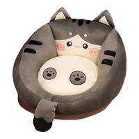 达克鸭 乌龟蒲团坐垫懒人地上屁股垫榻米靠背办公室椅客厅鲨bee坐墩 黑猫蒲团 中号45x30厘米