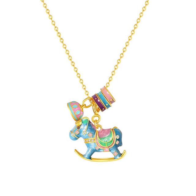 今日必买：周大生 彩色摇摇木马项链 银S925