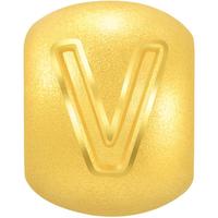 周生生 黄金转运珠 足金Charme字母串珠 单颗定价爱意 字母V