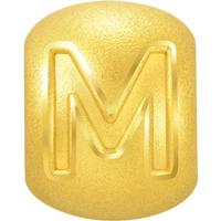 周生生 黄金转运珠 足金Charme字母串珠 单颗定价爱意 字母M