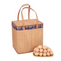 田园居AAA级鸡蛋新鲜谷物鸡蛋80枚营养鸡蛋精美竹篮新年礼盒装