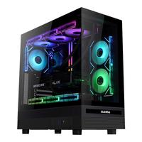  SAMA/先马 270°全景 ATX游戏电脑主机箱+双面玻璃+360水冷+9风扇位+427mm长显卡+U2+U3接口  黑色