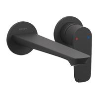 科勒（KOHLER） 利奥单把入墙龙头壁挂家用卫生间墙排脸盆洗漱面盆水龙头 218mm黑色龙头+阀芯