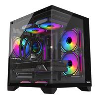 影驰 方舟 matx无立柱海景房/全景钢化侧透/立体式散热 电脑机箱台式机 方舟SUPER 黑色