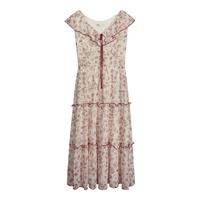 固执（OBSTINATE）夏季印花无袖高腰中长连衣裙女80112LQ06560 杏色印花 S