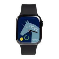 Apple/苹果 Watch Series 9 智能手表GPS+蜂窝款45毫米深空黑不锈钢表壳Hermes黑运动表带MRR23CH/A