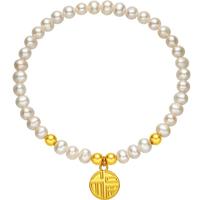潮宏基珍珠足金黄金手链女士定价 珍珠福牌 SCG33700106