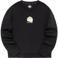 鸿星尔克（ERKE）百元券|卫衣女秋季宽松保暖舒适休闲女生长袖套头衫女装上衣 正黑 L