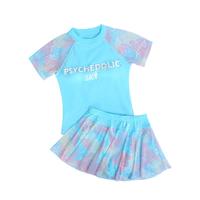 Classic Teddy精典泰迪女童泳衣儿童分体泳装中大童女孩游泳衣服2件套 蓝色 150