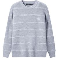 gxgjeansgxg.jeans男装2024年秋冬季圆领线衫宽松字母刺绣针织衫 灰色 165/S