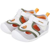 江博士春季男女童休闲镂空透气步前鞋 卡通可爱婴童鞋 米/灰 23 脚长约13.4-14.1