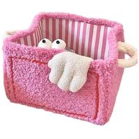 范爷家 毛绒小怪兽收纳筐 玩具零食整理置物可爱杂物储物盒收纳箱