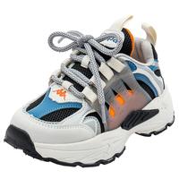 Kappa Kids卡帕儿童鞋网面运动鞋男童24春夏季透气网鞋女童休闲老爹鞋 蓝色 28 28码/内长17.9cm适合脚长16.9cm