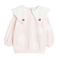 H&M春季童装大童女童轻便大廓形休闲有领卫衣1203326 粉色 110 110cm 56 (2-4Y)