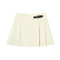 【高腰设计】衣恋时尚半身裙女皮袢百褶半裙短款A字裙夏季款