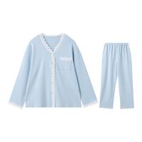 【100%棉】春季蕾丝V领长袖女士睡衣家居服高级感套装