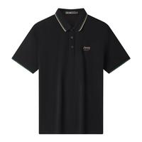 JEEP SPIRIT短袖T恤男春夏季Polo商务休闲衫男士宽松凉感衣服男装JPTX23622 4XL 【180-200斤】 黑色