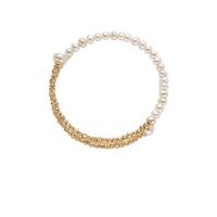 安铂洛利 巴洛克淡水珍珠手镯女士气质手串链珠宝首饰女 金色